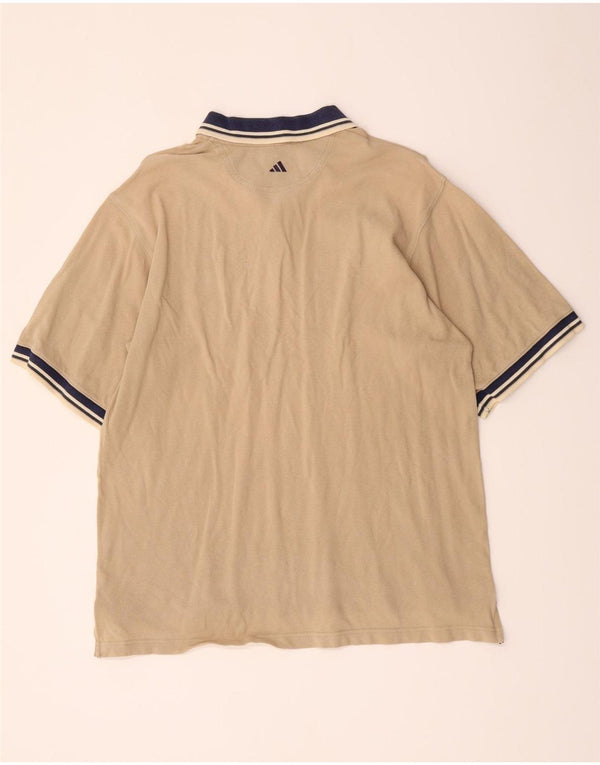 Adidas Polo de rugby para hombre UK 40/42 Algodón a rayas beige medio