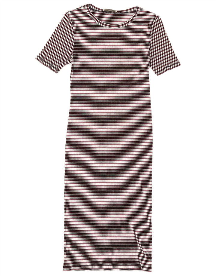 Oasis Maxi Vestido Ajustado para Mujer UK 40 Mediano Algodón A Rayas Multicolor