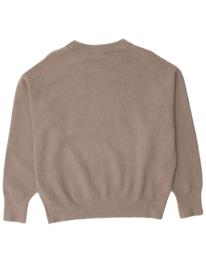 Massimo Dutti Jersey Gráfico con Cuello Redondo para Mujer UK 44 Medium Beige
