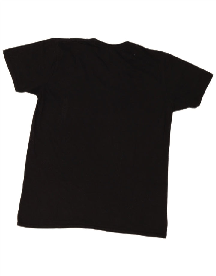 Vintage Hombres Regular Camiseta Gráfica Top Medio Algodón Negro