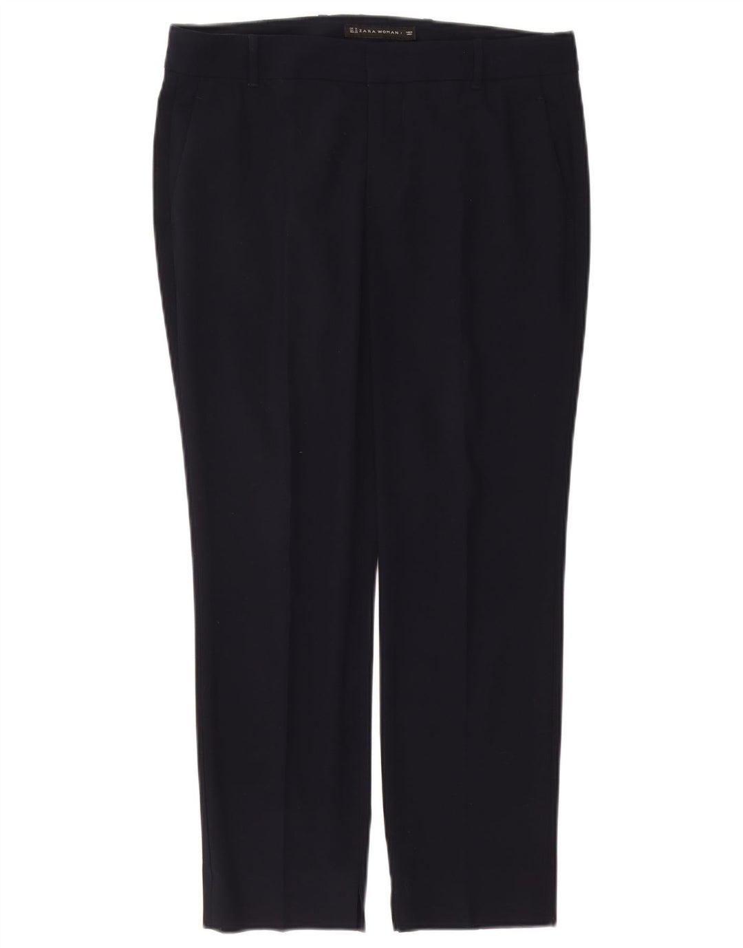 Zara Mujer Pantalón Traje Slim Medium W28 L26 Azul Marino Poliéster