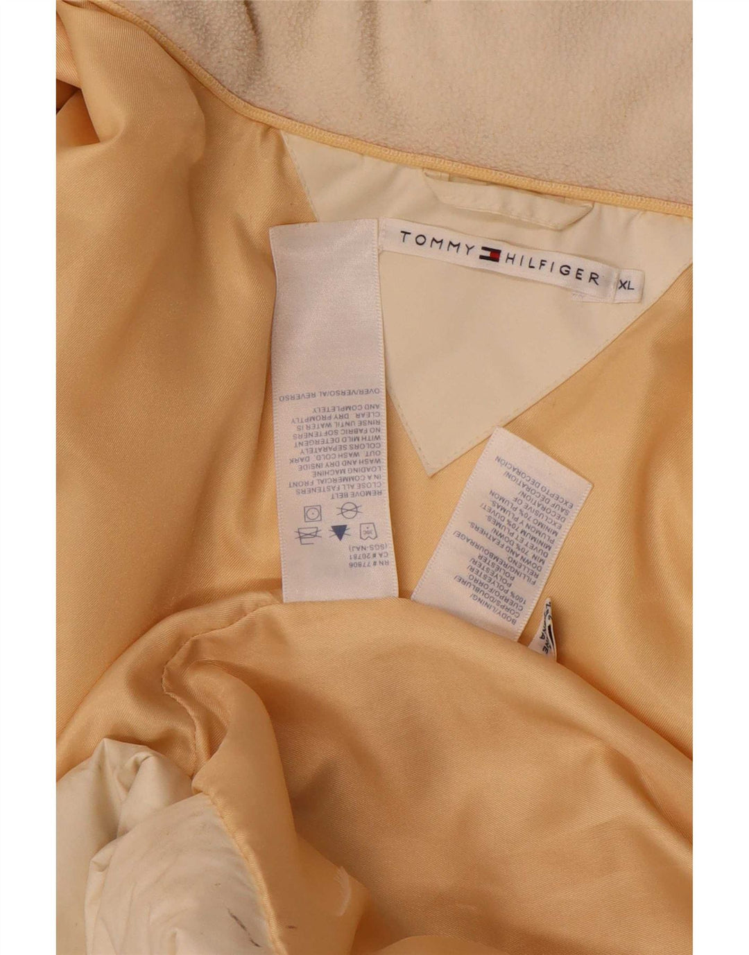 Tommy Hilfiger Abrigo acolchado para mujer UK 40 XL Poliéster blanco