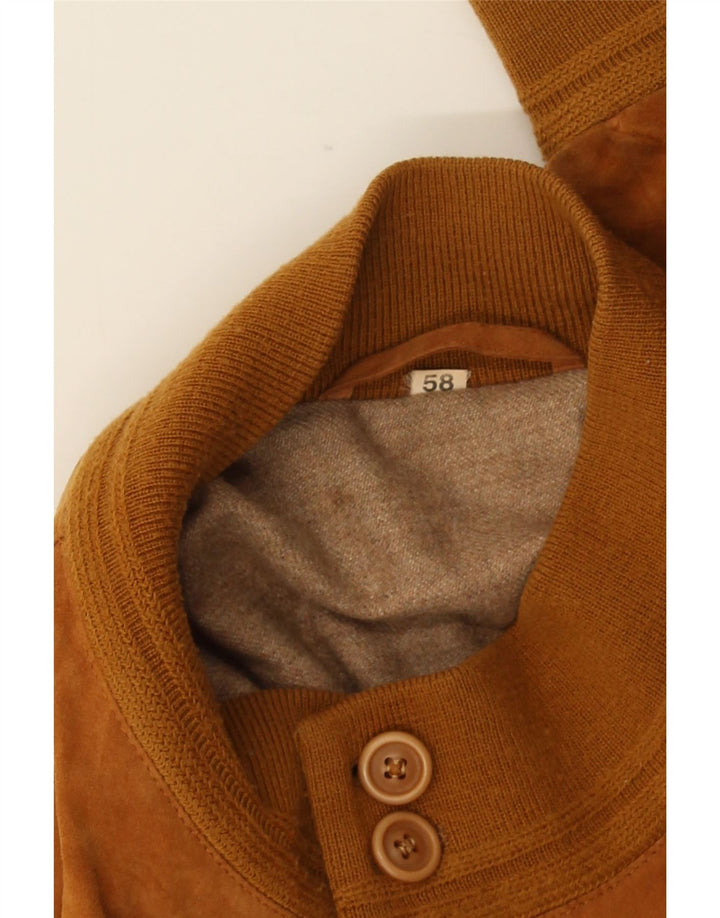 Vintage hombres ante bomber chaqueta Reino Unido 40 marrón grande