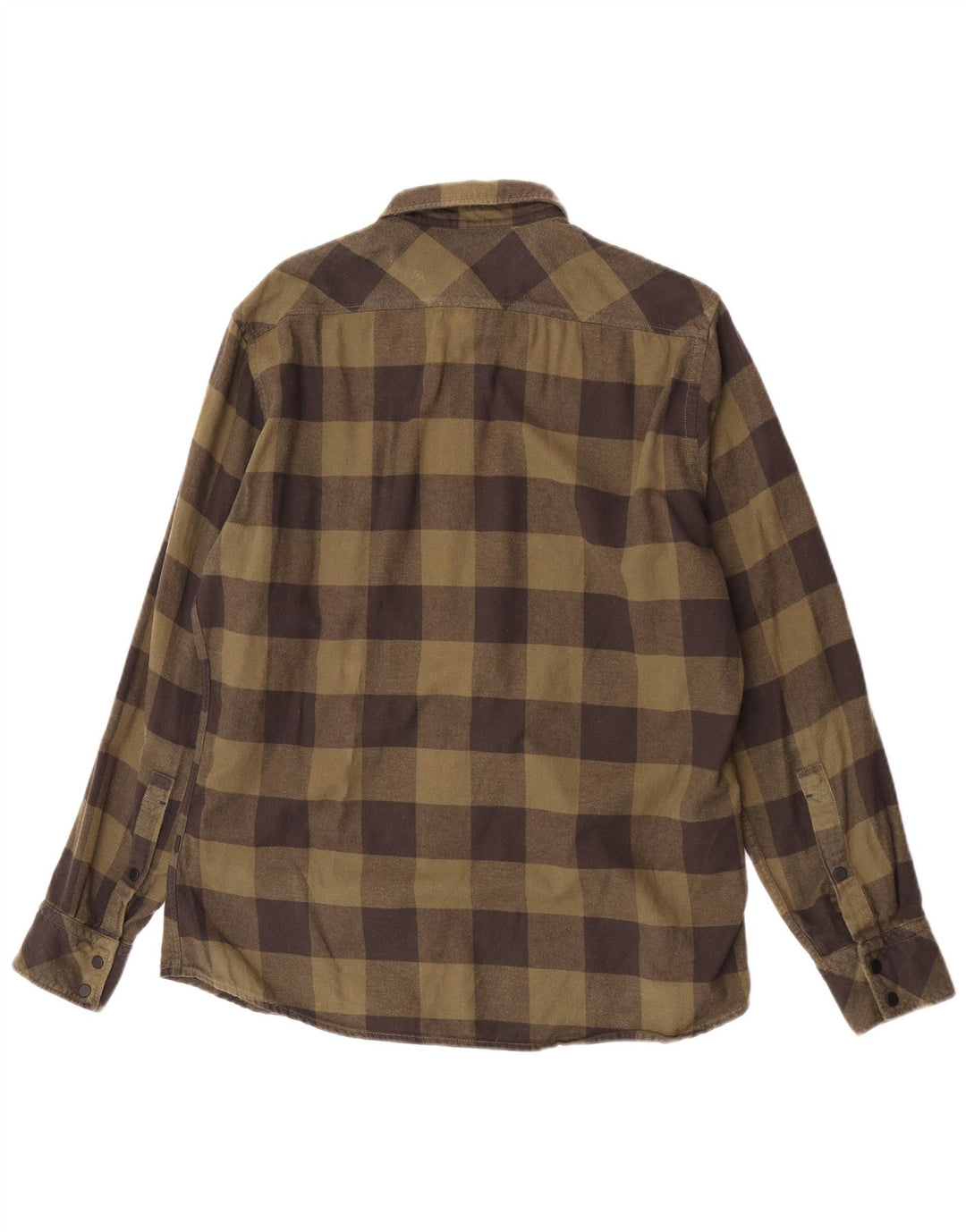 Camisas HUGO BOSS Hombre | Camisa de franela de corte regular de algodón a cuadros caqui grande