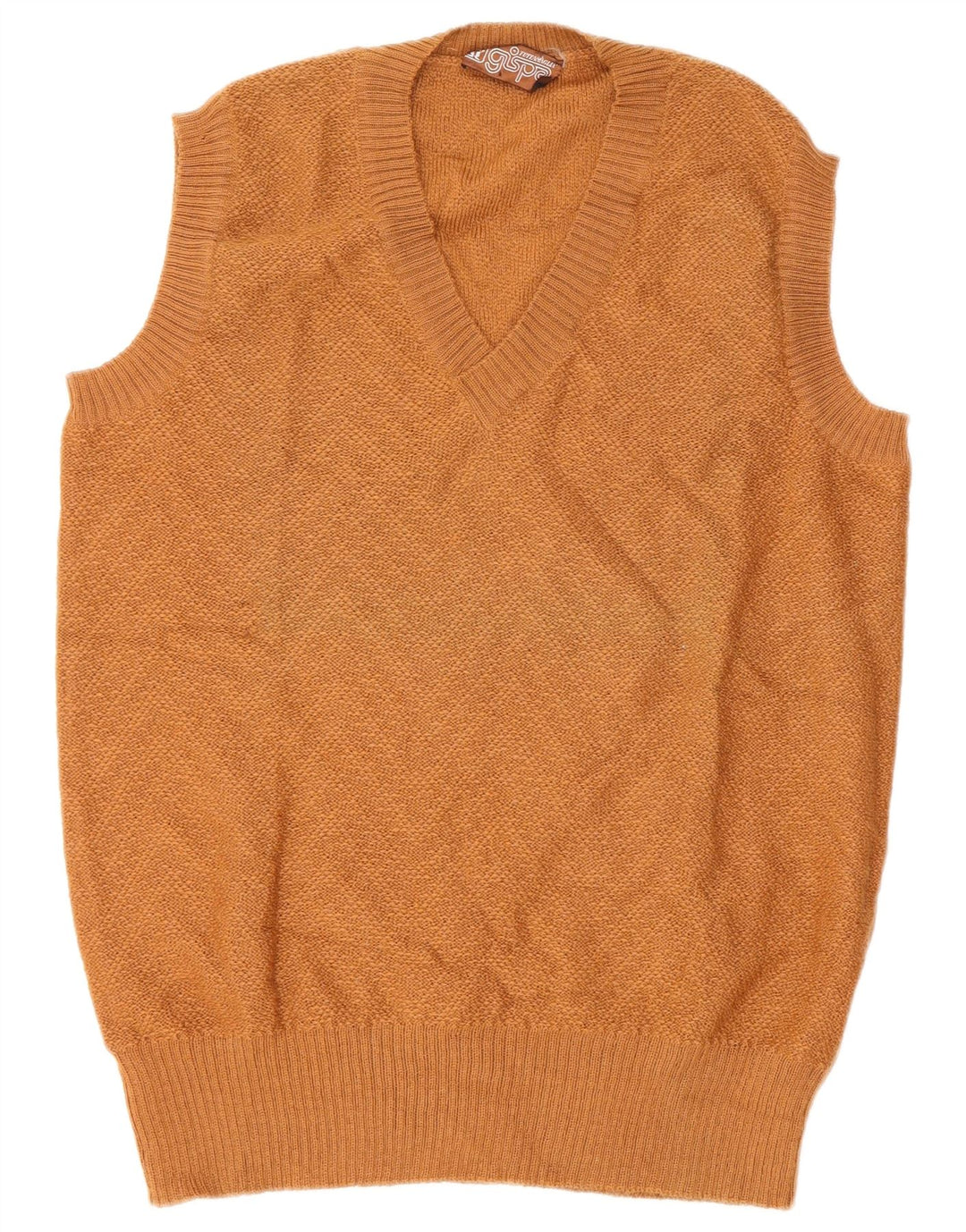 Gispa Hombre Chaleco Tank Top IT 52 Grande Marrón Chevron Lana Nueva