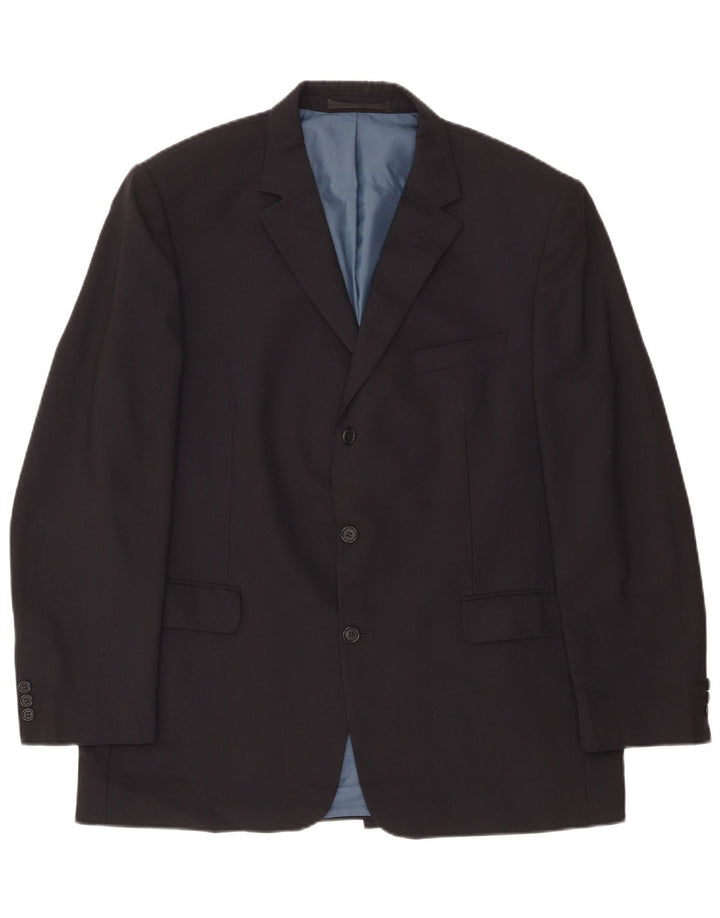 Marks & Spencer Chaqueta tipo blazer de 3 botones para hombre UK 44 XL Poliéster azul marino