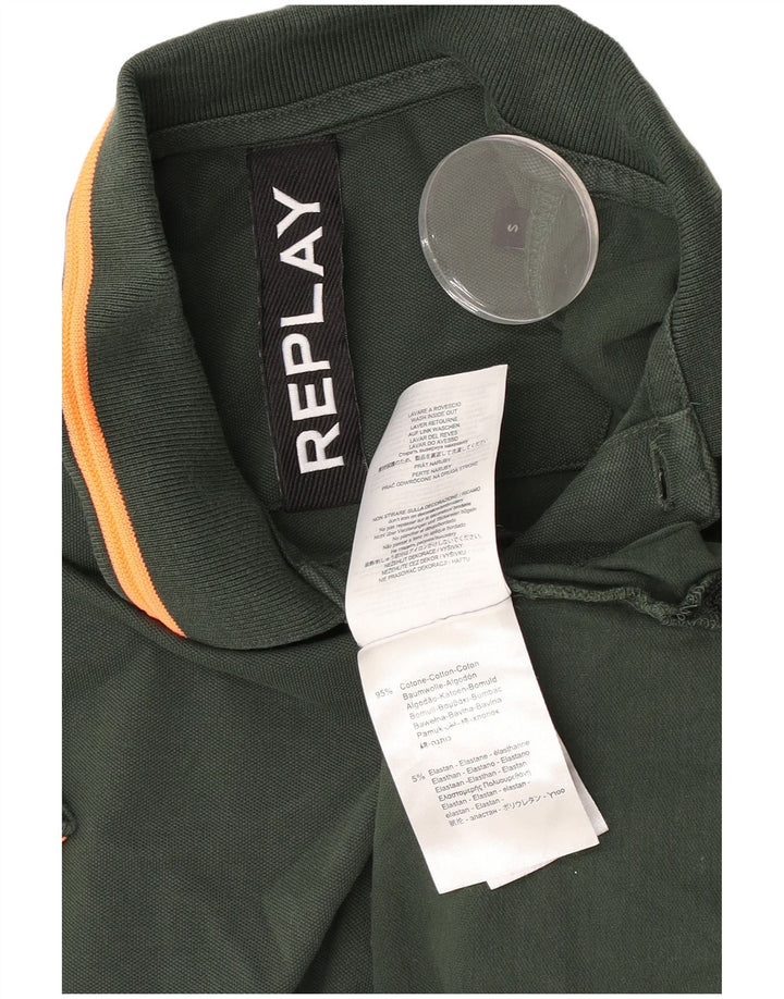 Replay Polo Hombre Pequeño Algodón Verde