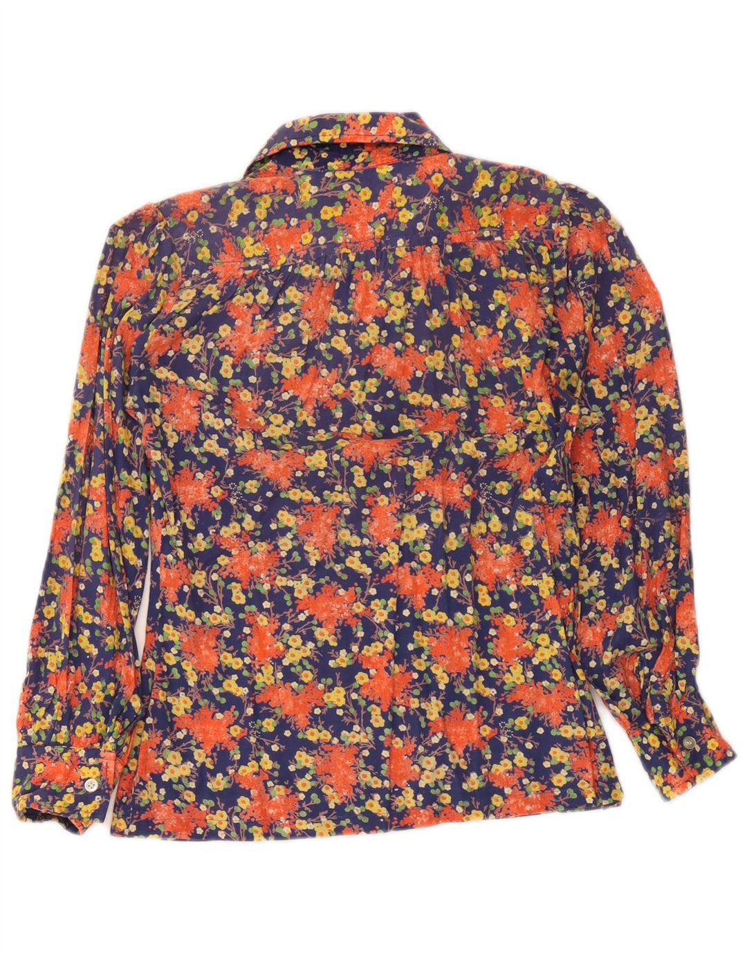 Vintage mujer camisa blusa IT 42 medio multicolor floral