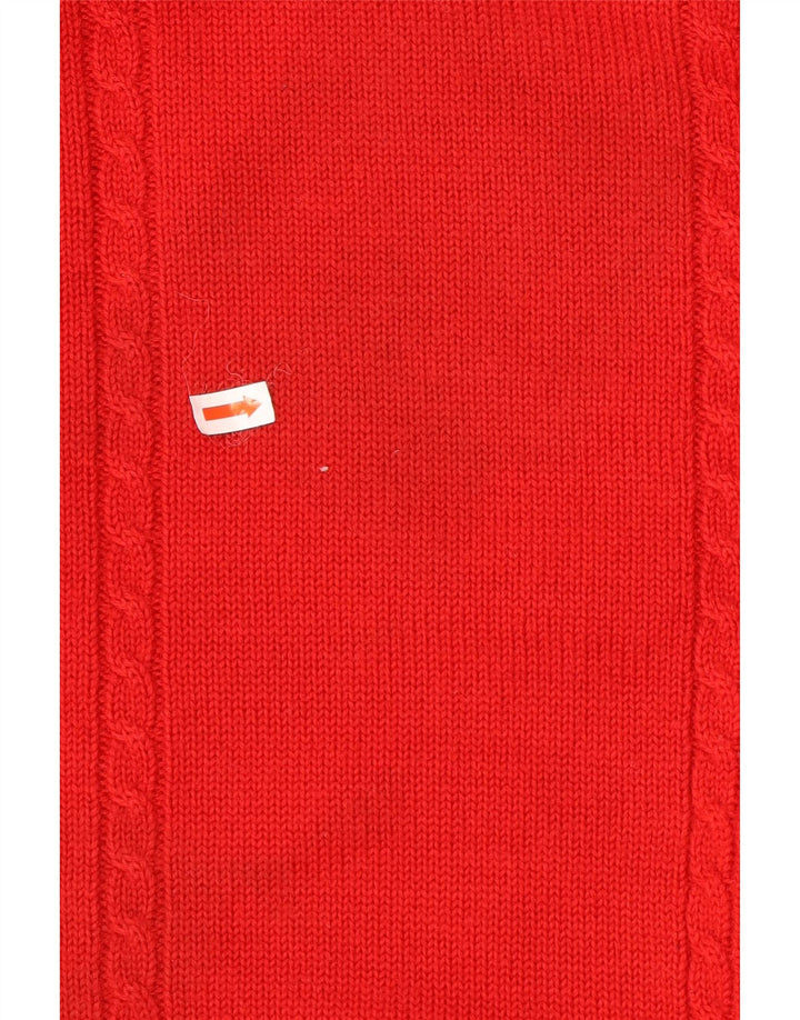 Vintage hombres cuello redondo jersey suéter XL lana roja