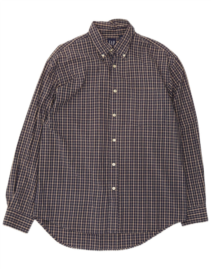 Camisa Gap Hombre Algodón Azul Marino Mediano A Cuadros