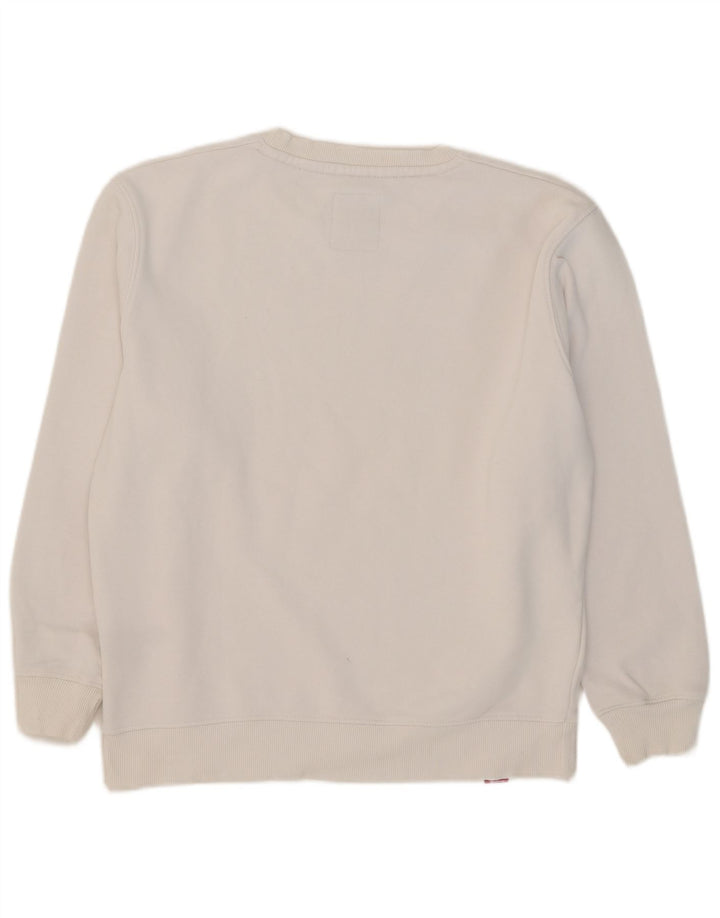 Alpha Industries Hombre Sudadera Gráfica Jersey Medio Algodón Blanco