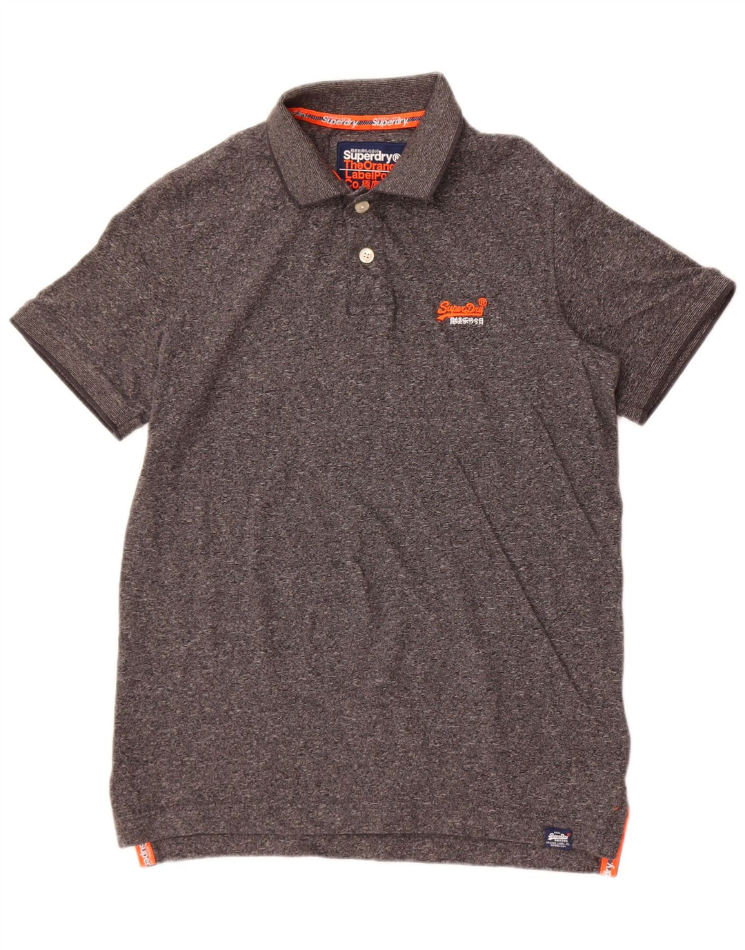 Superdry Polo para hombre de algodón moteado gris pequeño