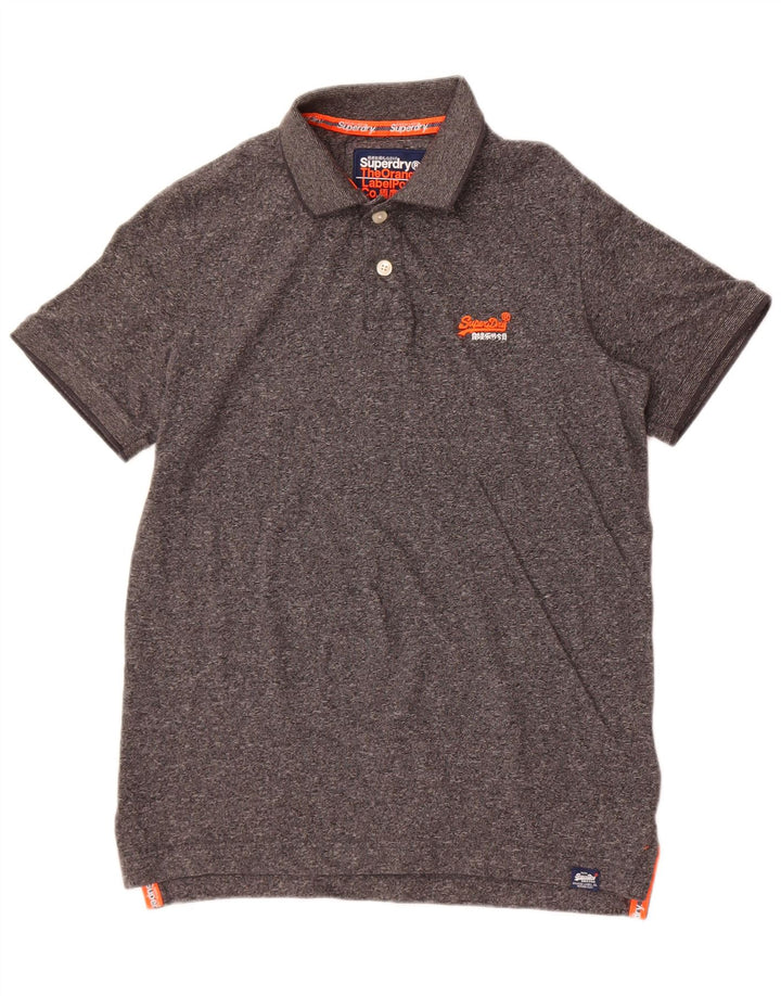 Superdry Polo para hombre de algodón moteado gris pequeño