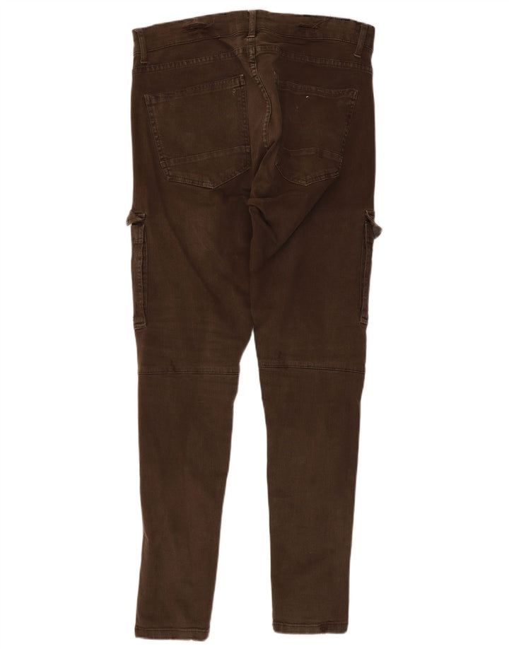 Zara Mens Slim Cargo Pantalones EU 44 Grande W34 L29 Caqui