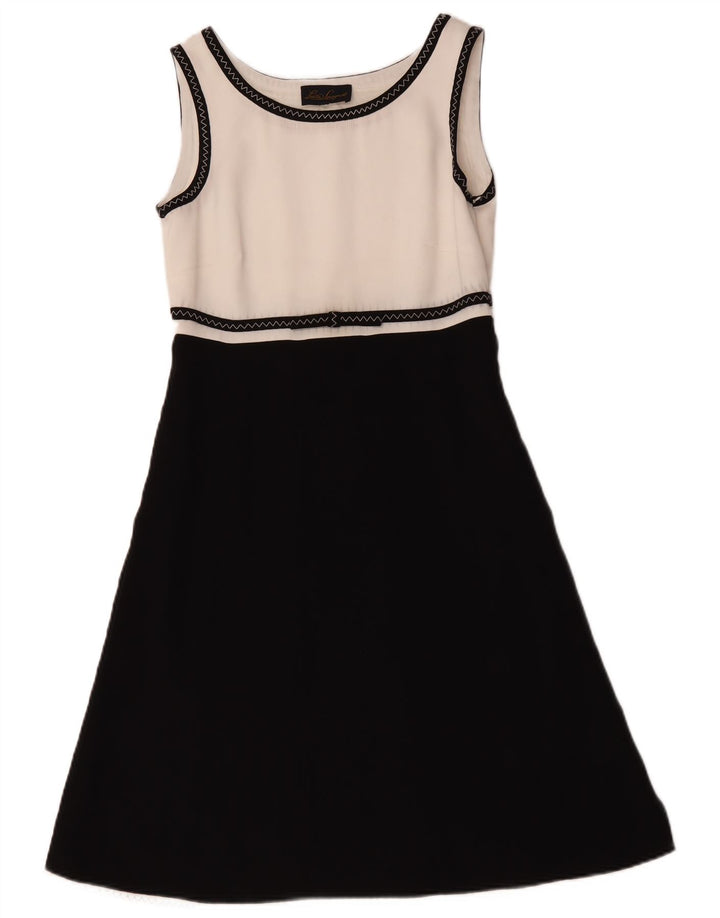 Luisa Spagnoli Vestido evasé para mujer IT 42 Medium Black Colorblock