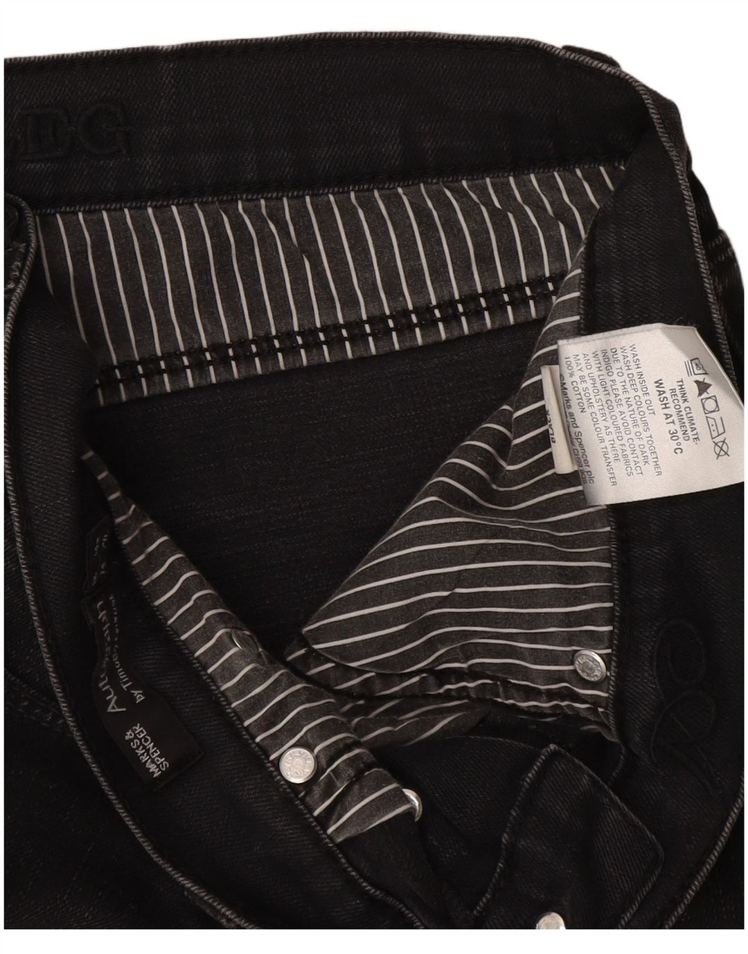 Marks & Spencer Jeans rectos autógrafos para hombre W34 L29 Algodón negro