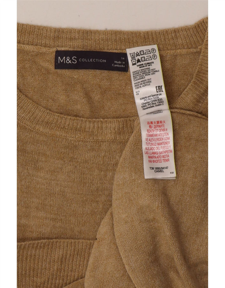 MARKS & SPENCER Suéter para mujer Reino Unido 14 Medio Beige Acrílico