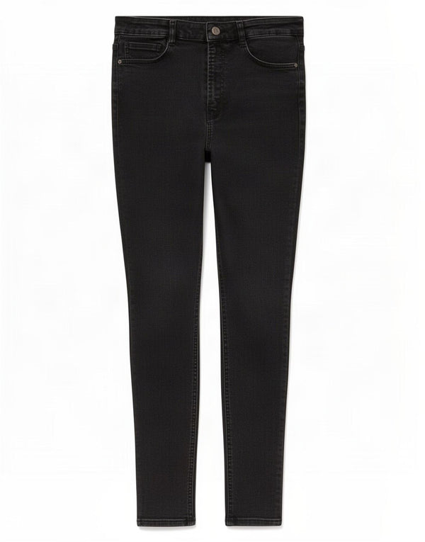 Zara Vaqueros pitillo de talle alto para mujer EU 40 Medium W30 L26 Algodón negro