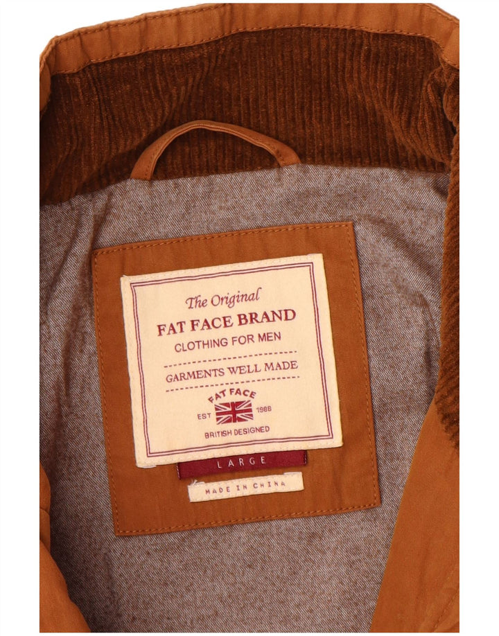 FAT FACE Chaqueta Bomber para Hombre UK 40 Grande Algodón Marrón
