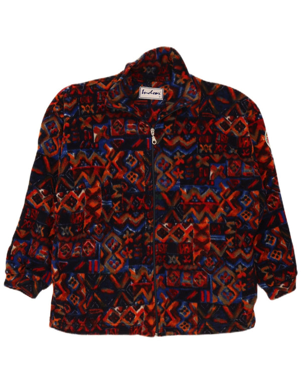 Vintage hombres suelta ajuste chaqueta de lana Reino Unido 36 pequeño multicolor geométrico