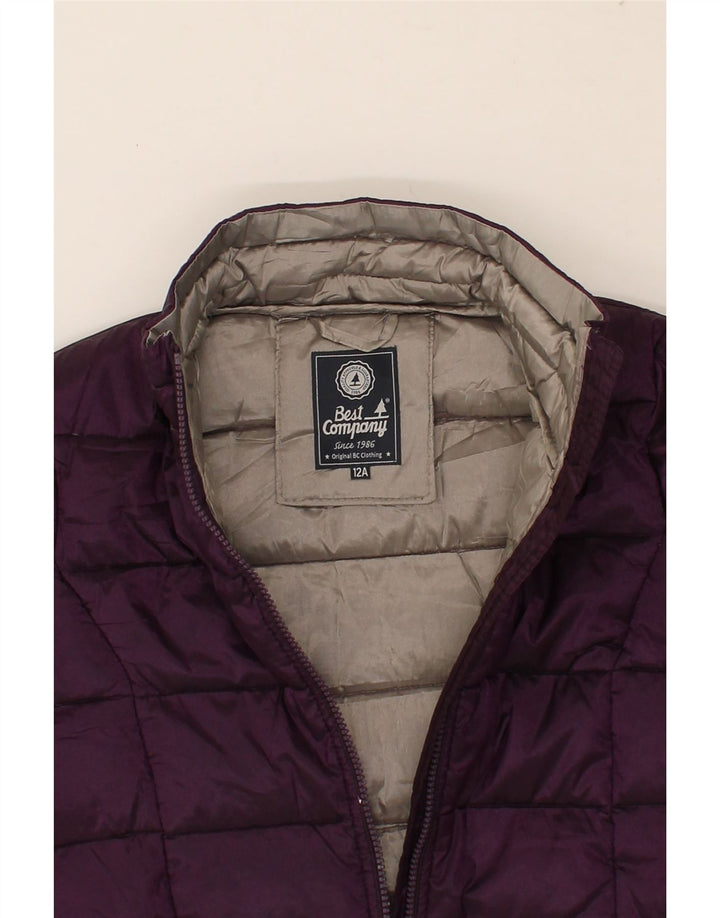 BEST COMPANY Girls Padded Jacket 11-12 Years Purple Polyester Vintage Best Company and Second-Hand Best Company from Messina Hembry 
