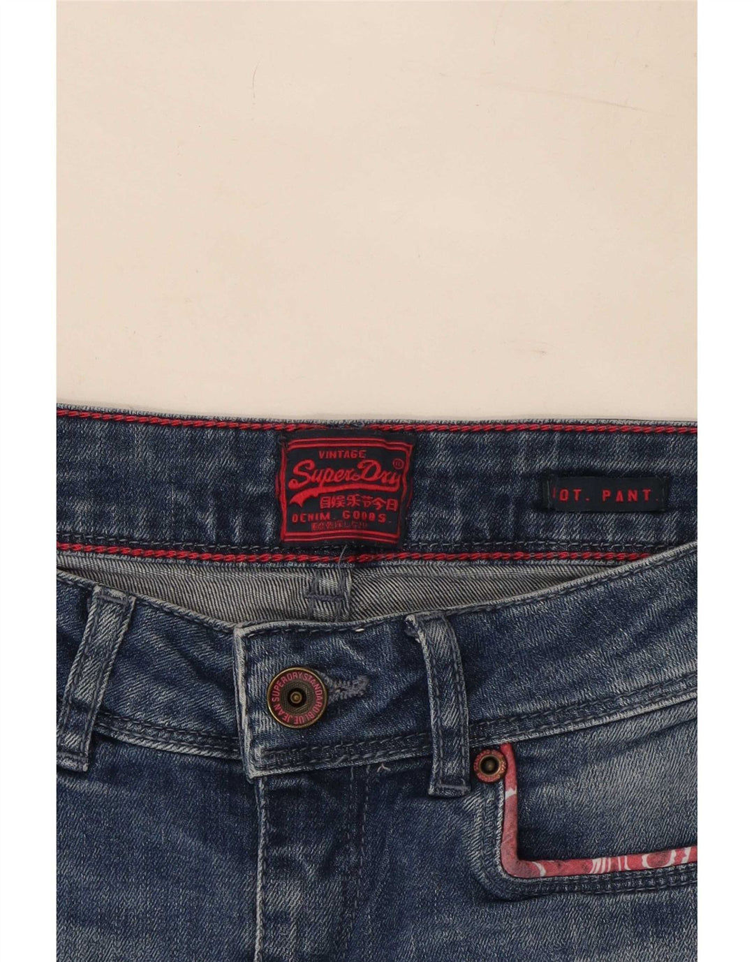 Superdry Mujer Denim Hot Pants Medium W28 Azul