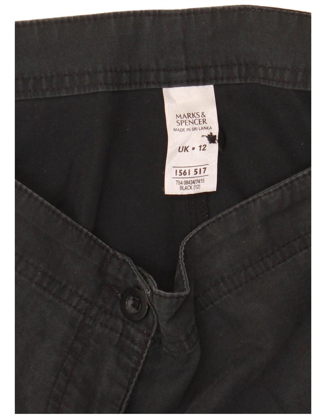 Marks & Spencer Pantalones cortos chinos para mujer UK 12 Medium W32 Algodón negro