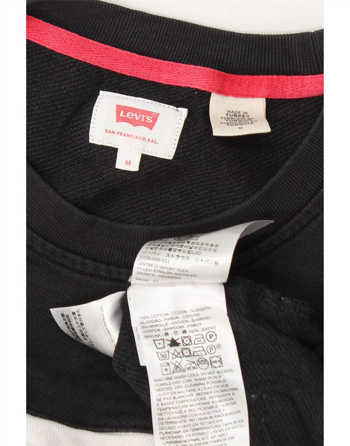 Levi's Hombre Sudadera con gráfico tipo jersey de algodón color block en color negro mediano
