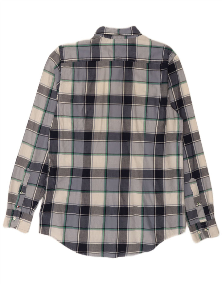 Tommy Hilfiger Camisa Slim Fit De Algodón A Cuadros Azul Grande Para Hombre