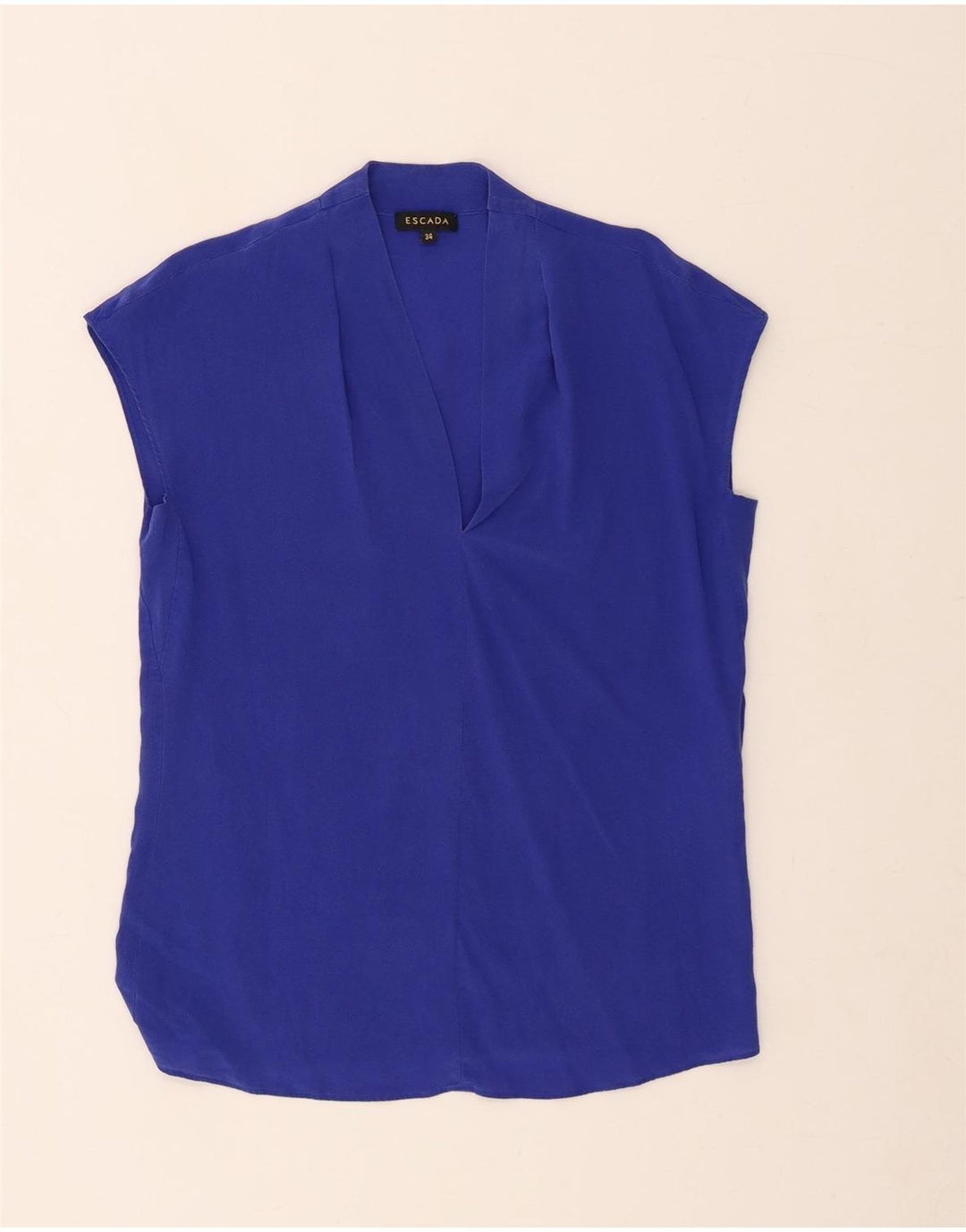 ESCADA Womens Oversized Blouse Top EU 34 XS Blue Silk