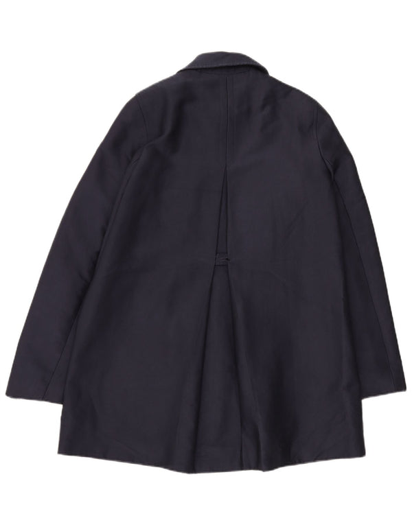 Zara Mujer Abrigo UK 40 Medio Azul Marino Algodón