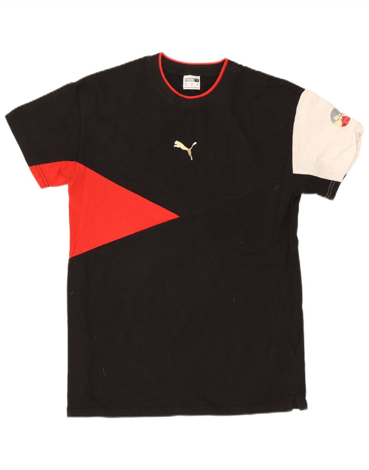 Puma Camiseta para hombre Top Small de algodón color block negro