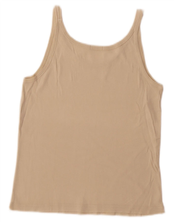 Benetton Top Camisola Mujer ES 40 Pequeño Algodón Beige