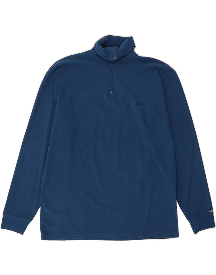 INVICTA Mens Zip Neck Fleece Jumper XL Navy Blue Polyester Vintage Invicta and Second-Hand Invicta from Messina Hembry 
