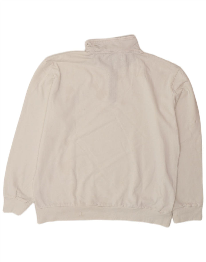 ATLAS FOR MEN Sudadera con cuello y cremallera gráfica para hombre Jumper Large White Cotton