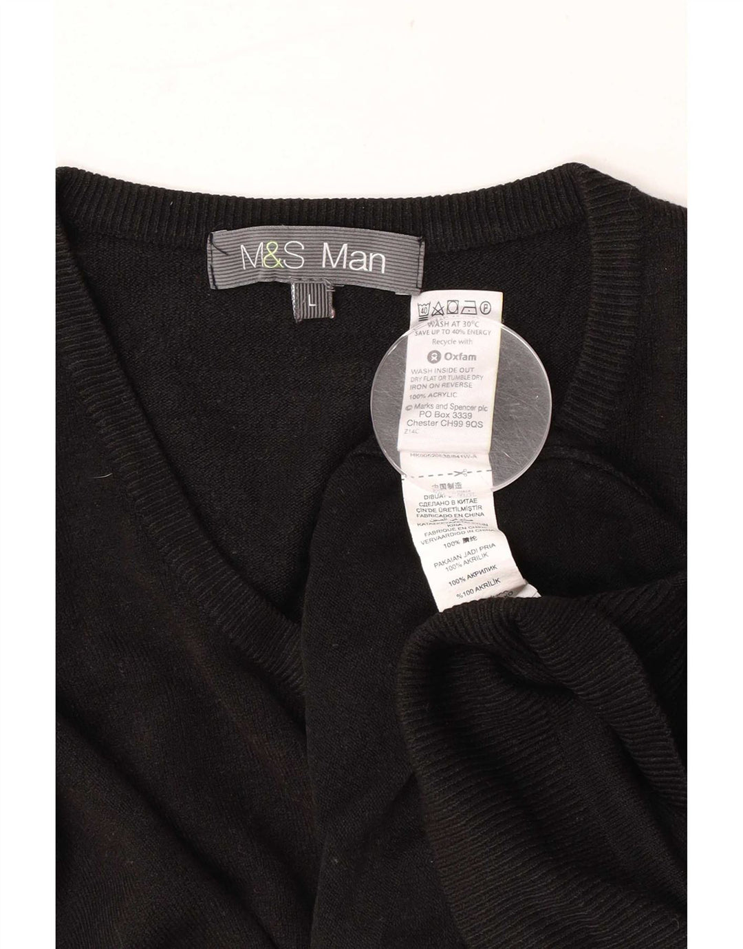 Marks & Spencer Suéter con Cuello en V para Hombre Grande Acrílico Negro