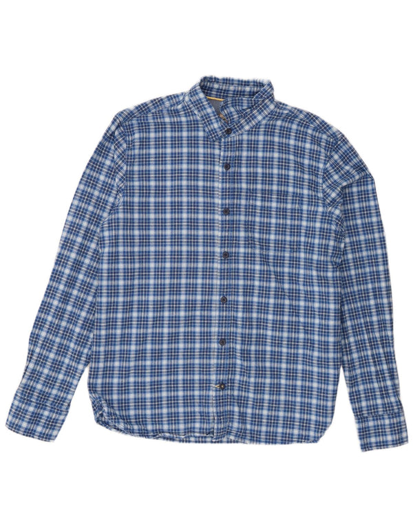 Camisa de hombre Fat Face de algodón con cuadros azules grandes