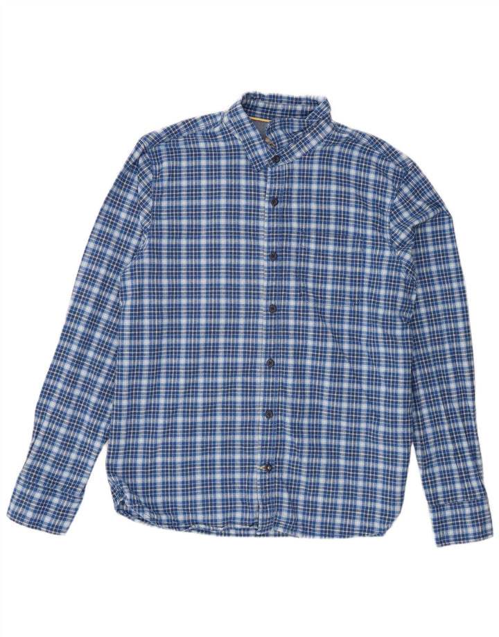 Camisa de hombre Fat Face de algodón con cuadros azules grandes