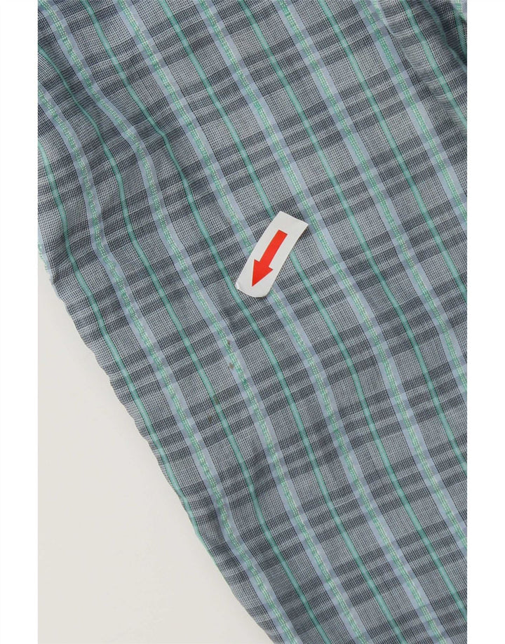 Vintage Hombres Pegged Chino Pantalones W29 L31 Azul Check Poliéster