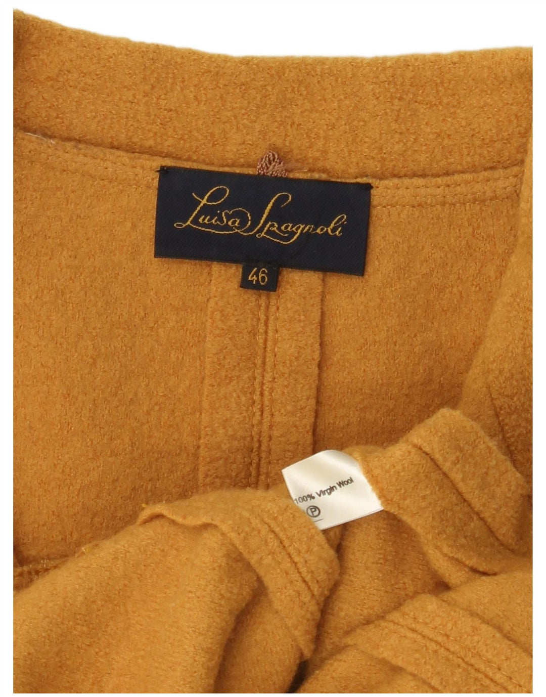 Luisa Spagnoli Chaqueta tipo blazer de 2 botones para mujer IT 46 Lana amarilla grande