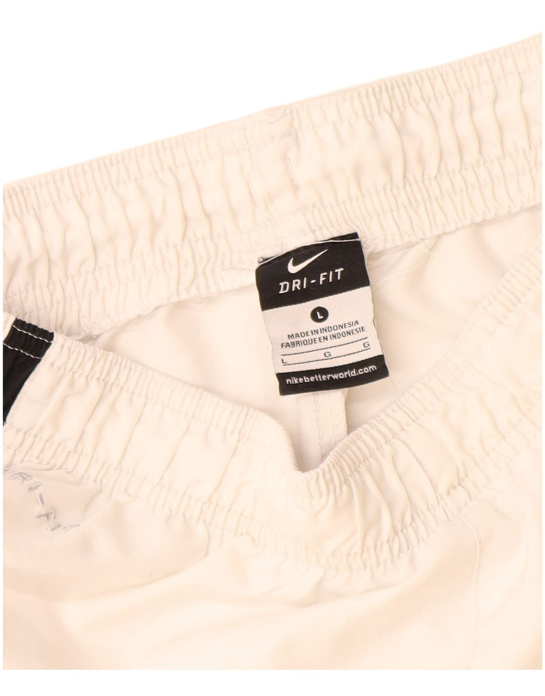 Nike - Pantalones cortos deportivos Dri Fit para niños de 12 a 13 años, tamaño grande, poliéster blanco