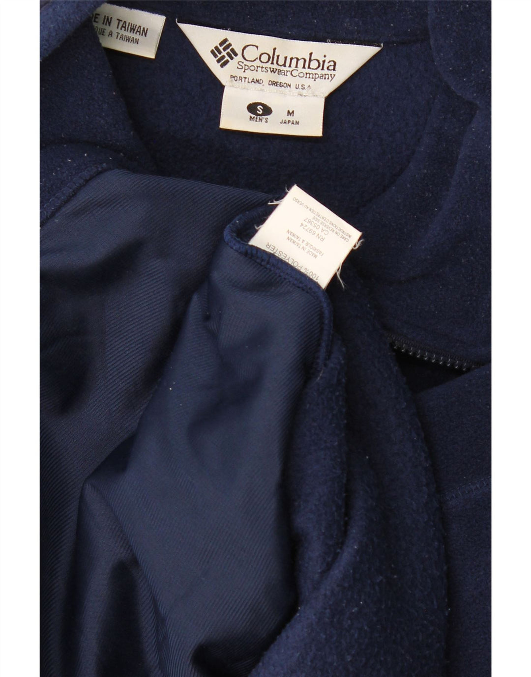 Columbia Chaqueta polar holgada para hombre UK 36 Small Poliéster azul marino