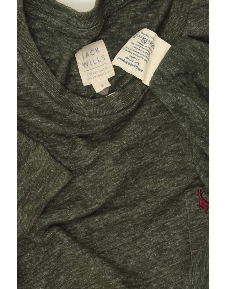 JACK WILLS Camiseta para hombre Top Small Khaki Moteado de algodón