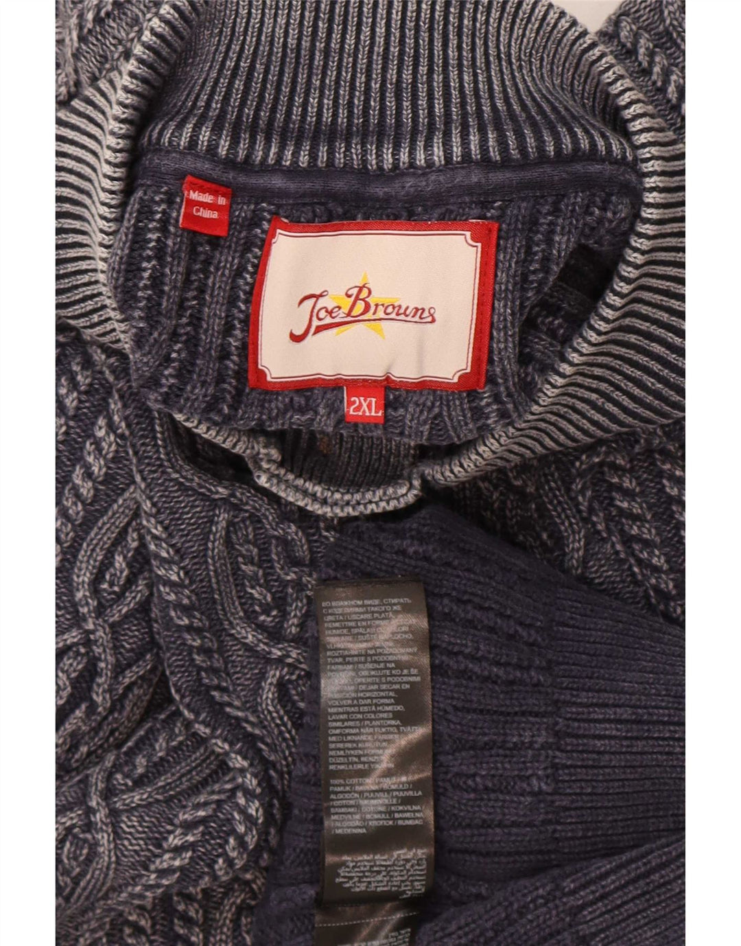 Joe Browns Suéter tipo jersey con cuello y botones para hombre, talla 2XL, algodón gris