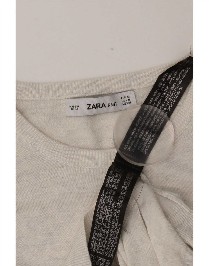 Zara - Cárdigan para mujer, talla 40, viscosa moteada en gris medio