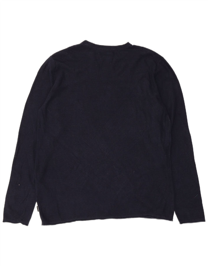 Jack & Jones Hombre Top Manga Larga Grande Azul Marino Algodón
