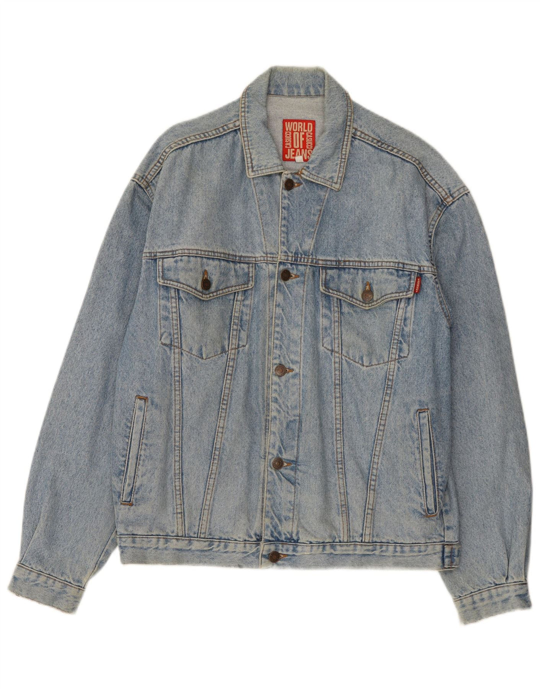 Casucci Chaqueta vaquera para hombre UK 40 Grande Algodón azul