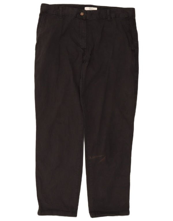 Marks & Spencer Pantalones chinos rectos para mujer UK 40 Large W34 L27 Negro
