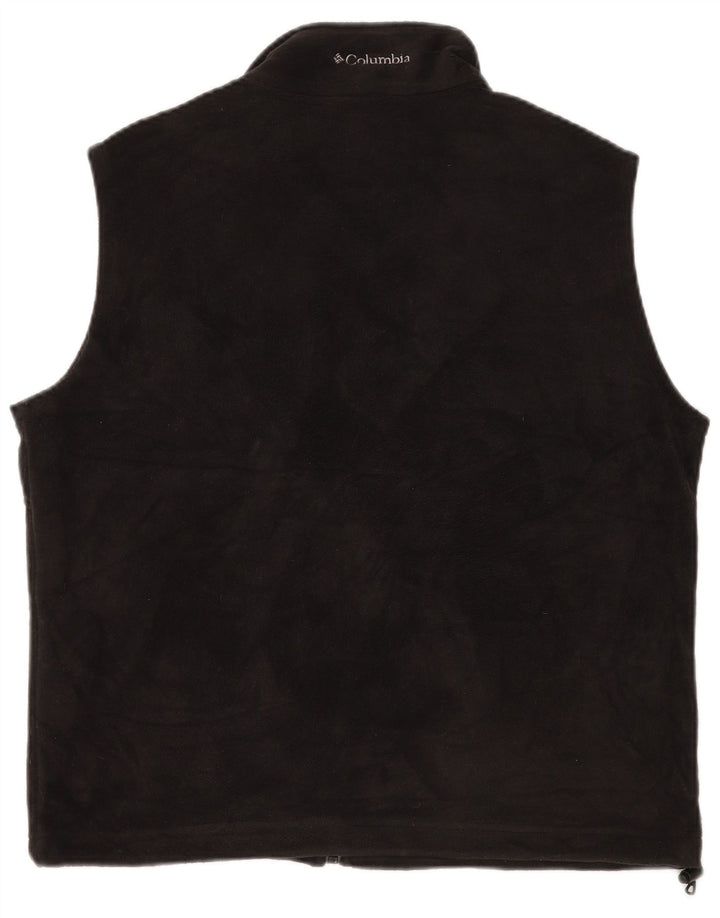 COLUMBIA Chaleco polar para mujer UK 46 Grande Poliéster negro