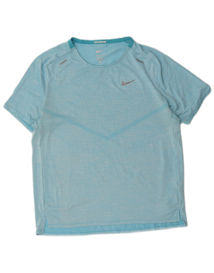 Camiseta Nike Dri Fit para hombre Top grande de poliéster a rayas azules